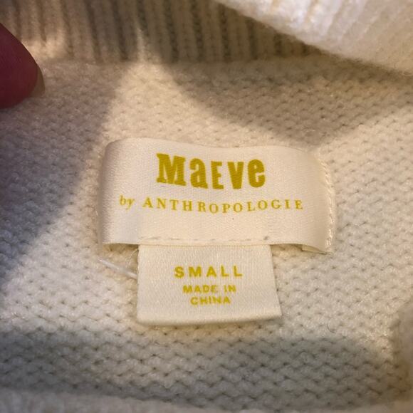 Anthropologie Maeve cream mock turtleneck sweater size Small - Picture 7 of 16